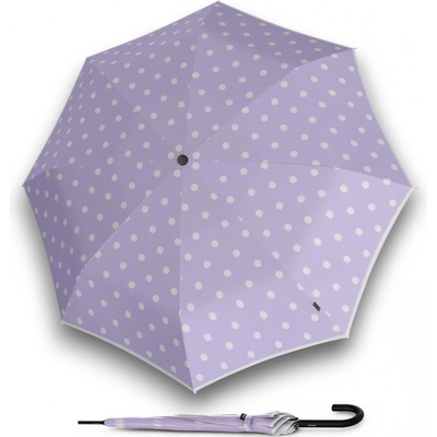 Knirps A.760 Stick Automatic Dot Art Lavender elegantní holový vystřelovací deštník fialový