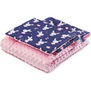  Minky Одеяло - Зайци/Розов 75X100/30X35