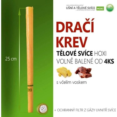 HOXI Tělové svíce DRAČÍ KREV volně balené