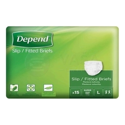 Depend Slip Super L Plienkové nohavičky zalepovacie 15 ks