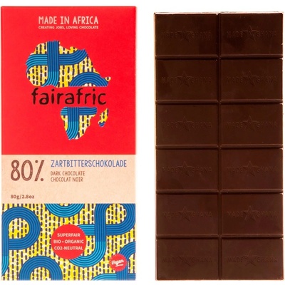 Fairafric Bio hořká 80% , vyrobená v Ghaně, 80 g
