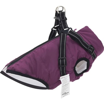 vidaXL Кучешко палто ремък Водоустойчиво светлоотразително лилаво L40 (4019905)