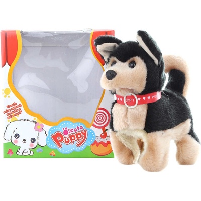 Lamps Pejsek černý chodící a štěkací 16 x 18 cm