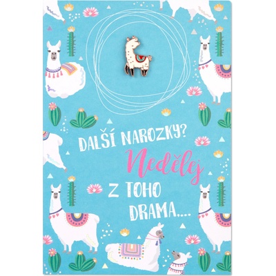 Albi Narozeninové přání s broží - Lama