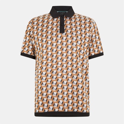 Ted Baker Блуза с яка Ted Baker Men's Jacquard Short-Sleeve Polo Shirt - Brown