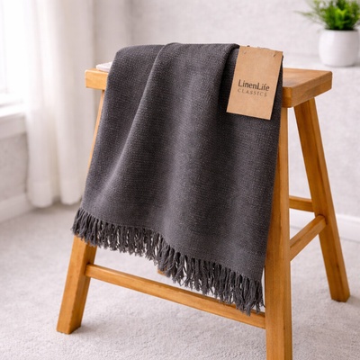 Ovitex LINEN ľanový uterák 50 x 90 cm tmavosivá
