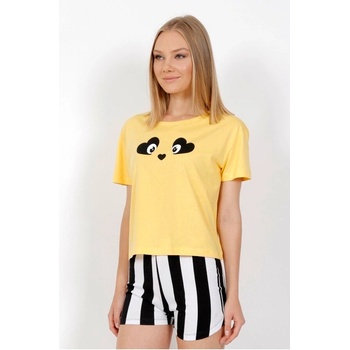 Лятна пижама в жълто и райе