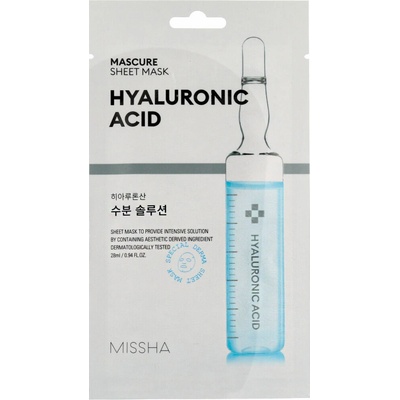 Missha Plátýnková pleťová maska Mascure Hydra Solution Sheet Mask Hyaluron Acid - 28 ml / 1 ks