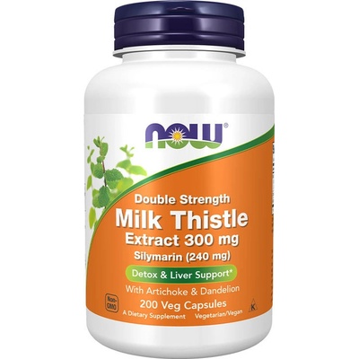 Now Foods NOW Double Strength Silymarin milk thistle extract 300 mg 200 rostlinných kapsúl