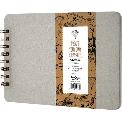 D.A. Album kroužkové Scrapbook Adventure kraft (300g/m2, 12 listů) A5 – Zboží Dáma
