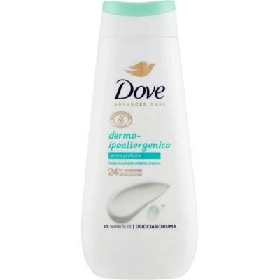 Dove advanced care, Душ гел - Хипоалергеничен без аромат, 225мл