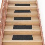 vidaXL Изтривалки за стълби, самозалепващи се, 30 бр. , 60x25 см, антрацит, правоъгълни (3365711)