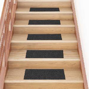 vidaXL Изтривалки за стълби, самозалепващи се, 30 бр. , 60x25 см, антрацит, правоъгълни (3365711)