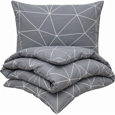Kvalitex bavlna obliečky Nordic Grid sivá 240x220 2x70x90