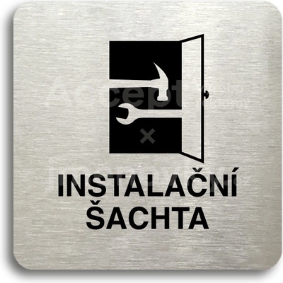 ACCEPT Piktogram instalační šachta - stříbrná tabulka - černý tisk bez rámečku