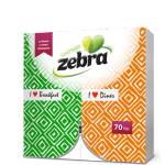 Zebra Салфетки ЗЕБРА, Сгънати, 70бр. , 33*33см (38000304845)