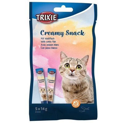 TRIXIE Cat Creamy Snack - тонзик и бяла риба 5 x 14 г