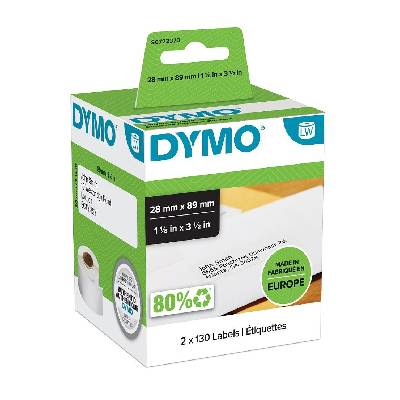 Dymo LabelWriter štítky 89 x 28mm, 2x130ks, S0722370