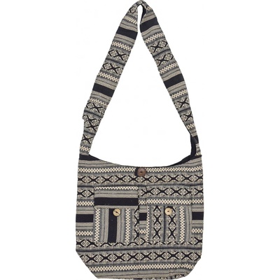 Sanu Babu taška přes rameno černobílá velká Aztec design