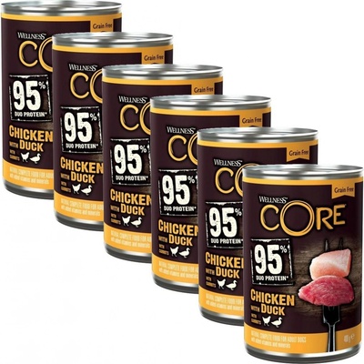Wellness Core Dog 95% kura a kačka 6 x 400 g
