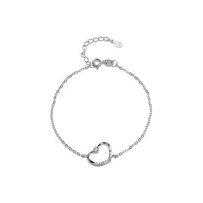 Nubis dámský stříbrný náramek srdíčko NB-1075