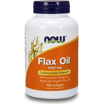 NOW Flax Oil, 1000 mg, 100 капсули, Now