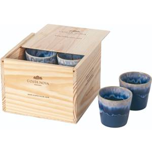 COSTA NOVA Сини глинени чаши в комплект 8 бр. за еспресо 210 ml Grespresso - Costa Nova (ZCN-LSCS12-DEN)