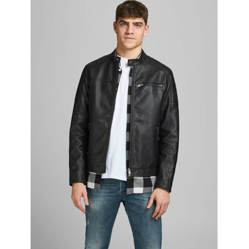Jack & Jones Черно кожено яке Jack & Jones Rocky Jack & Jones | Cheren | МЪЖЕ | L