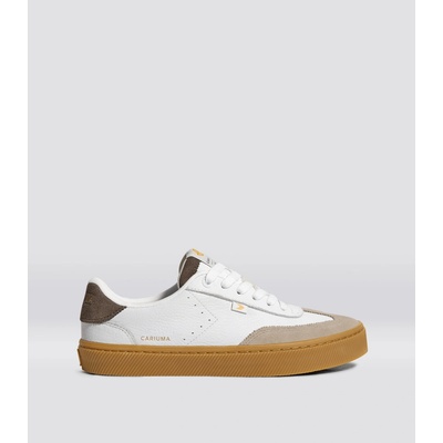 Cariuma TOCA Gum White Premium Leather Plaza Taupe Suede Dark Khaki Sneaker
