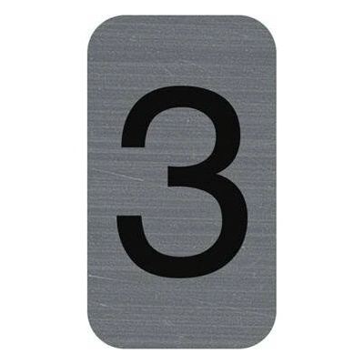 Informačná tabuľka, samolepiaca, 2,5x4,4 cm, hliníkový vzhľad, EXACOMPTA, č. 3