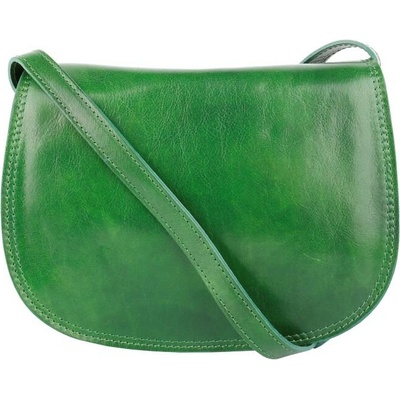 Vera Pelle Zelená talianska kožená crossbody kabelka Viera