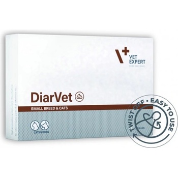 VetExpert DiarVet Small breed and cats TWIST OFF capsules - хранителна добавка, изключително вкусна, подпомагаща лечението на диария за котки и дребни породи кучета - 6 капсули, Vet Expert - Полша