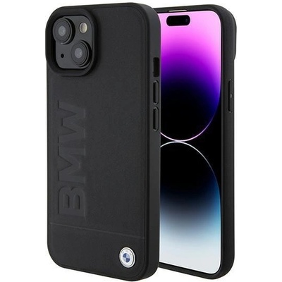 BMW Кейс BMW BMHMP15SSLLBK за iPhone 15 6.1", черен / черен, твърд, съвместим с MagSafe, Signature Logo Imprint (3666339145347)