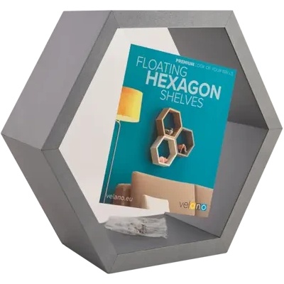 DOMAX ЕТАЖЕРКА ХЕКСАГОН fhs 300 bi 300х260х115х18мм СИВ (67702 , 66648)