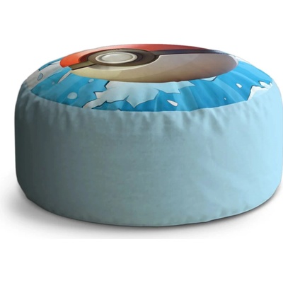 Sablio Okrúhly taburet Circle Pokemon ball Obloha: 38x48 cm