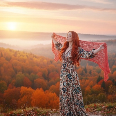 šála šátek alpaka hedvábí Coral Beauty