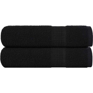 vidaXL Кърпи за душ FROGN 2 бр. Черни 70x140 см 360 г/м2 (136953)