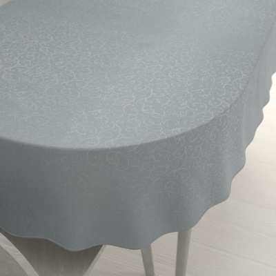 Biante Teflonový oválný ubrus TF-086 Ornamenty na šedém 120x200 cm