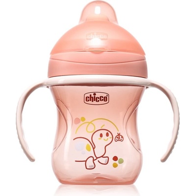 Chicco training cup tréninkový hrnek s držadly pink 200 ml