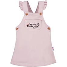 EEVI Dievčenské šaty s laclom Adventure pudrové