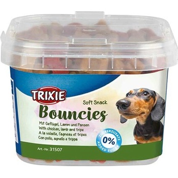 TRIXIE Soft Snack BOUNCIES mini kostičky kuřecí,jehněčí,dršťky 140 g