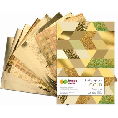 happy color Sada efektních papírů Gold (10ks) A4