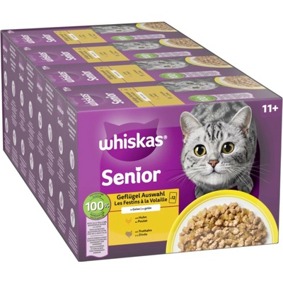 Whiskas Senior jumbo balení 144 x 85 g 11+ drůbeží výběr v želé 144 x 85 g
