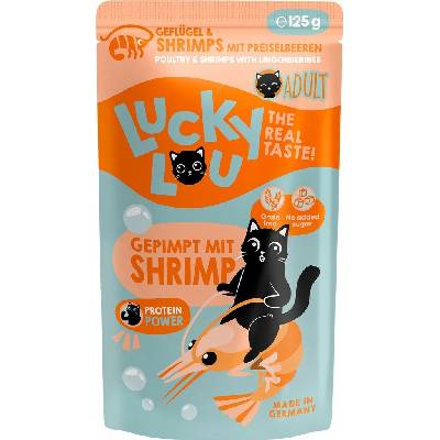 Lucky Lou Adult drůbež s krevetami a brusinkami 125 g