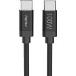 Hama Кабел за зареждане, "Fabric", USB-C - USB-C, 100 W, 3 m, Nylon, black (HAMA-201749) - megamag