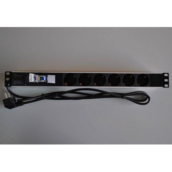 ZPAS Разклонител за монтаж в комуникационен шкаф 6 гнезда шуко + 1х16А 1u (9-2519 pdu6cbal)