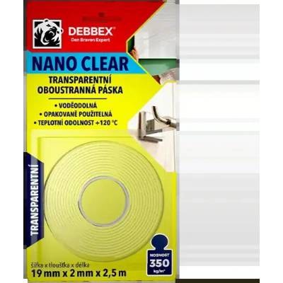 Debbex Nano Clear Obojstranná páska 19 mm x 2.5 m transparent