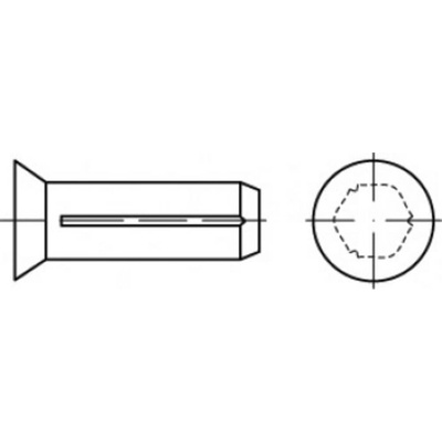 TOOLCRAFT TO-5439186 ryhovaný klinec s zápustnou hlavou (Ø x d) 3 mm x 12 mm ocel 500 ks