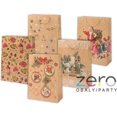 Taška papírová dárková 29x40x12 cm (eko) - vánoční (mix 2)