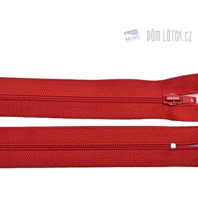 Zips špirálový 3mm nedeliteľný 18cm červená